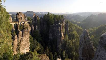 Athah Fine Quality Bastei bridge, Germany poster Paper Print