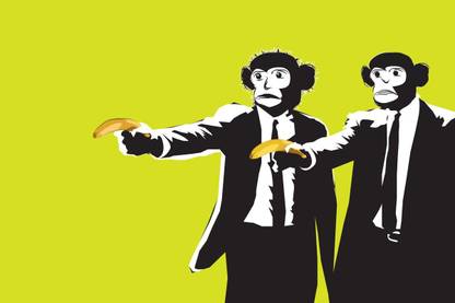 EurekaDesigns Pulp Fiction Mashup Monkey Paper Print