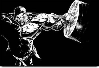 Abstract Cartoon Body Builder Paper Print