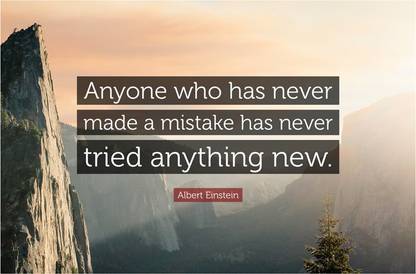 Albert Einstein 'Mistakes' Quote Poster Paper Print