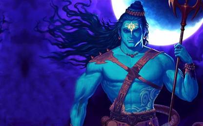 Lord Shiva Animated Poster Paper Print