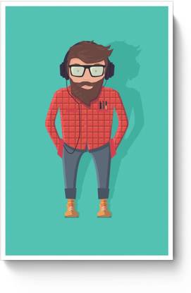 EurekaDesigns Posters Hipster Guy Fine Art Print