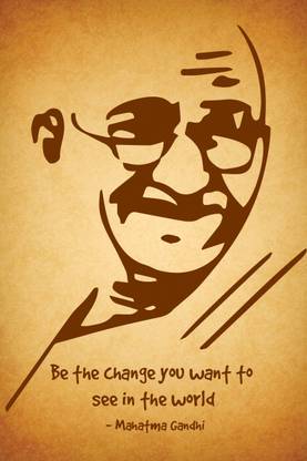 Design Merchants Mahatma Gandhi Inspiration Paper Print Poster Fine Art Print