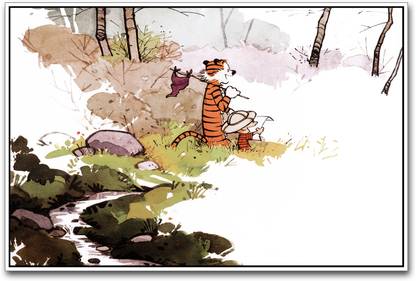 Calvin and Hobbes Camping Paper Print