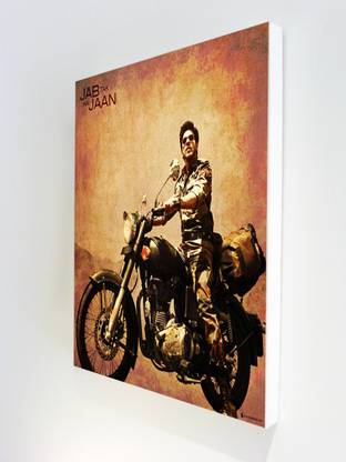 Jab Tak Hai Jaan: Shahrukh Bike Framed Canvas - By Gabambo YRF