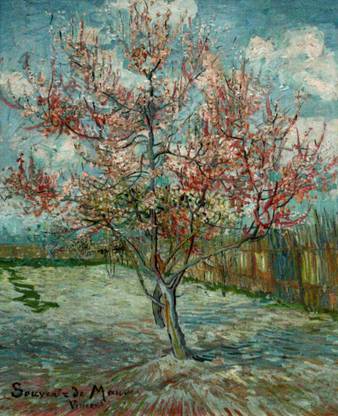 Pink Peach Trees Souvenir de Mauve by Van Gogh Canvas Art
