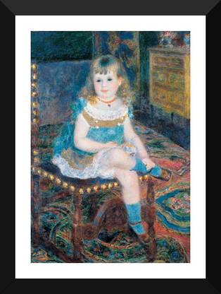 Tallenge Old Masters Collection - Pierre-Auguste Renoir's 'Mlle Georgette Charpentier Seated By Pierre-Auguste Renoir - Premium Quality A3 Size Framed Poster Paper Print
