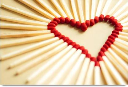 Matchstick Heart Design Paper Print