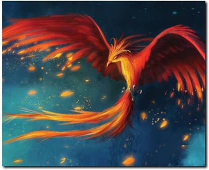 Stybuzz Phoenix Bird Painting Art Frameless Canvas Art