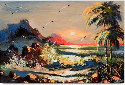 Amy Birds Flying During Tsunami Tides and Sunset 3D Poster