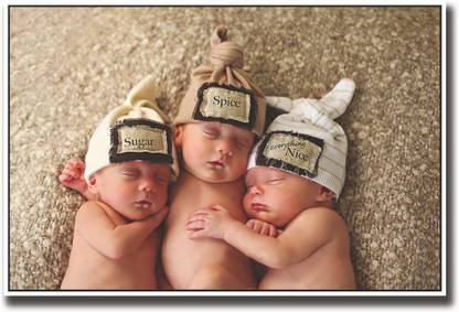 Three cute babies sugar n spice Fine Art Print