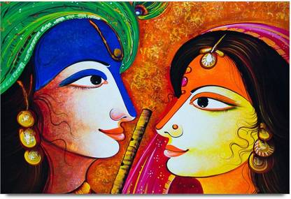 Amy Bright Abstract Lord Radha Krishna Art 3D Poster