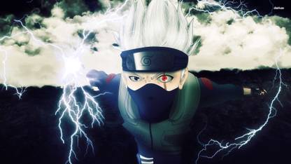 Kakashi Hatake casting a spell - Naruto Athah Fine Quality Poster Paper Print