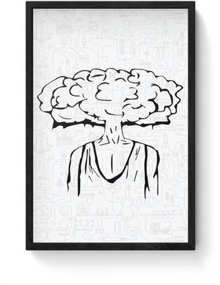 EurekaDesigns Poster Mind Blown Illustration Paper Print Paper Print