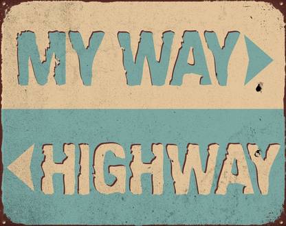 My Way Highway Paper Print
