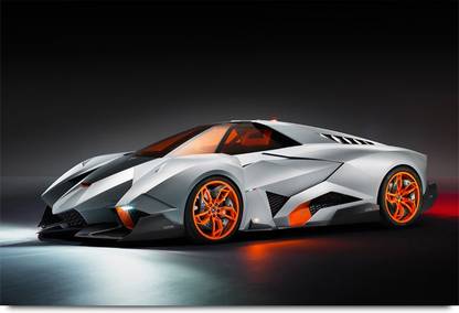 Lamborghini Racing Car Paper Print