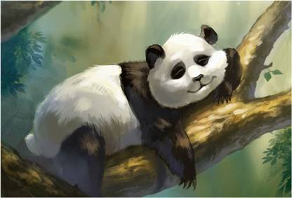 Panda Painting Paper Print