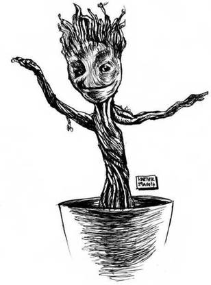 Baby Groot Artwork | Artist: Karthik Abhiram Photographic Paper