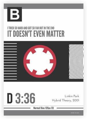 Lab No. 4 Linkin Park, Hybrid Theory Songs Lyrics Music Cassette Poster Paper Print