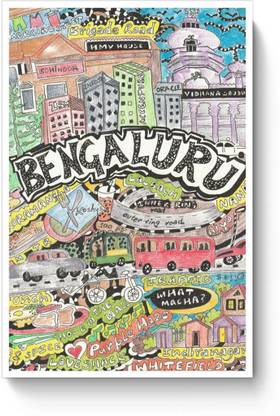 PosterGuy Namma Bengaluru Poster Bangalore, Bengalurur, Banglorean, Souvenier, Karnataka, Macha, Travel Poster Paper Print