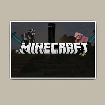Minecraft Dual Diamond Swords Wall Hang Fine Art Print