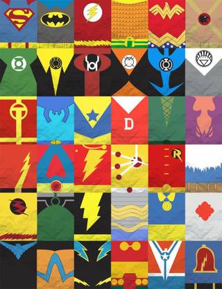 Athah Pop Art Poster Superheroes Minimalist Grid - Poster Paper Print Rolled Paper Print