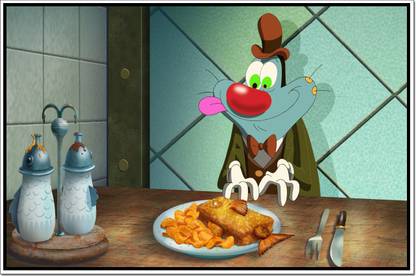 Oggy Cartoon Poster Paper Print