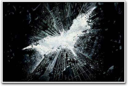 Batman Falling Buildings Paper Print