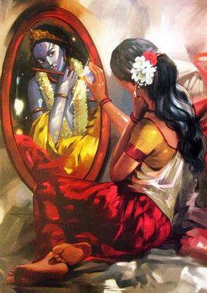 Athah Fine Quality Poster sk Krishna Flute Fine Art Print