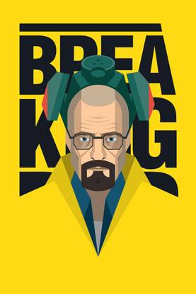 Breaking Bad - Yellow Background Walter White Paper Print