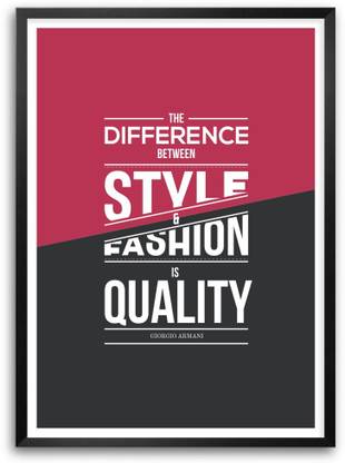 Lab No. 4 Style And Fashion Giorgio Armani Quotes Framed Poster Paper Print