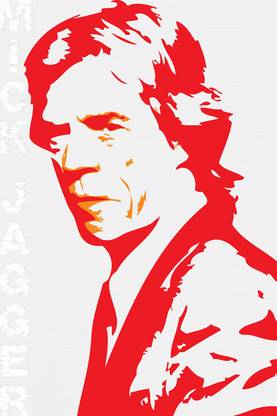 Rolling Stones Mick Jagger - Red Paper Print