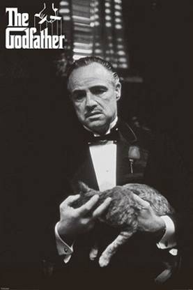 The Godfather Cat B&W Paper Print