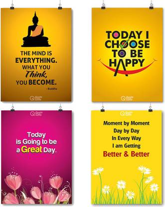 Positive Thinking Affirmation A3 Poster Set Paper Print