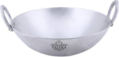 TALUKA (10.12" x 3.12" inches) Aluminium Kadhai Wok Capacity 2 Liter Size Kadhai 27 cm diameter 2 L capacity