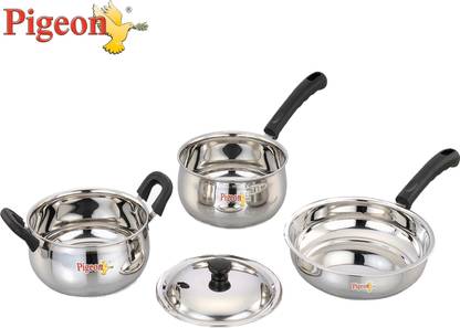 Pigeon Cookware Kadhai 18 cm diameter with Lid 6 L capacity