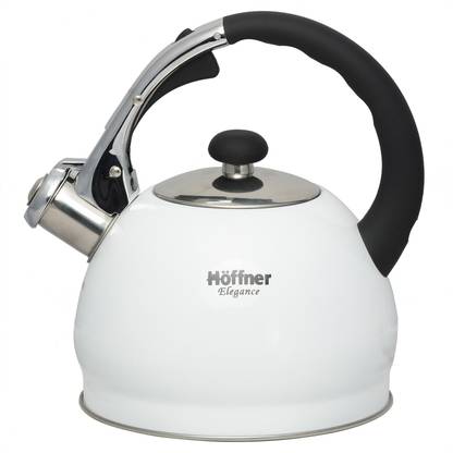 Hoffner Induction based White Whistling Kettle Pot 2.0 Pot 16 cm diameter 2 L capacity with Lid