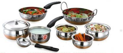 Manya Copper Bottom Gift Set Kadhai 0 cm diameter with Lid 1 L capacity