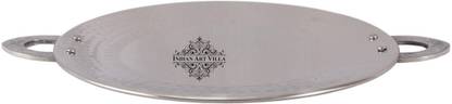 IndianArtVilla Set of 6 Steel Serving Tawa with Handle, 9.4" Inch each,Only For Serving Purpose Tawa 23 cm diameter