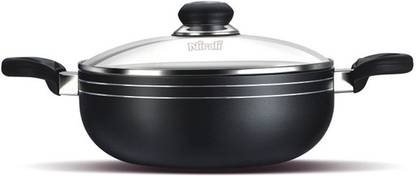NIRALI Imperium Non-Stick Induction DEEP KADHAI, 22.5cm, 1.8ltr Kadhai 22 cm diameter with Lid 1.8 L capacity