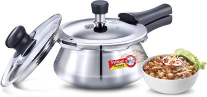 Prestige Deluxe Alpha Handi With Glass Lid 1.5 L Outer Lid Induction Bottom Pressure Cooker