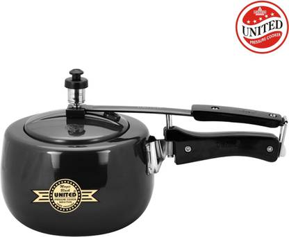 United United Magic Black (Hard Anodised )3 Ltr 3 L Inner Lid Induction Bottom Pressure Cooker