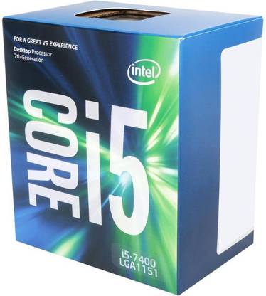 Intel Core i5-7400 7th Generation 3 GHz Upto 3.5 GHz LGA 1151 Socket 4 Cores 4 Threads 6 MB Smart Cache Desktop Processor
