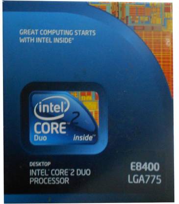 Intel Core 2 Duo E8400 3 GHz LGA 775 Socket 2 Cores 2 Threads 6 MB L2 Cache Processor