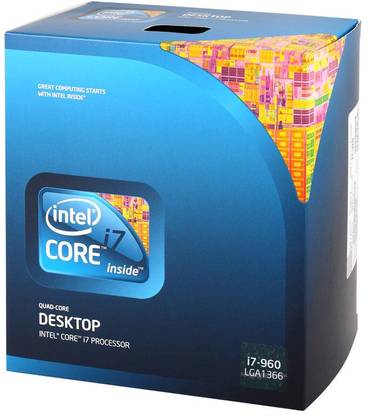 Intel Core i7-960 3.2 GHz Upto 3.46 GHz LGA 1366 Socket 4 Cores 8 Threads 8 MB Smart Cache Processor