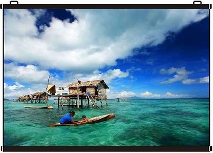 Av-Tech Map Type Size: - 182 cm. x 122 cm. In Imported High Gain Fabric Projector Screen (Width 182 cm x 122 cm Height)