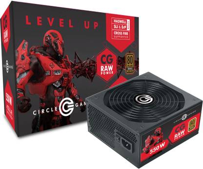 Circle CG 550W MODULAR 80 PLUS BRONZE 550 Watts Gaming PSU with 6 SATA Cables