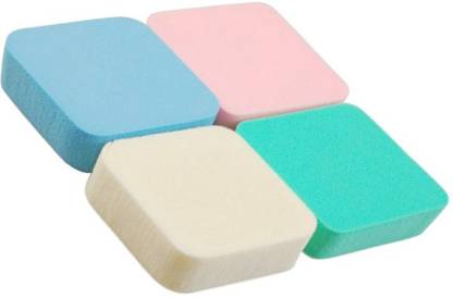 Edee Imported Make Up Cosmetic Conceler Powder Foundation Sponge Multicolor (Pack of 4)