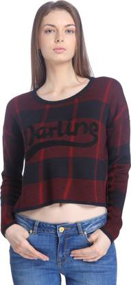 ONLY Round Neck Checkered Women Pullover