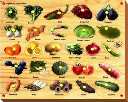 Kinder Creative Alphabet Vegetables with Knobs
